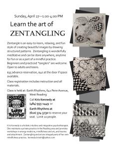 Art of Zentangling Class - Earth Rhythms Flyer